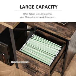 image-70cm Vertical Office Filing Cabinet w/ 2 Drawer, Hanging File Folder Vinsetto