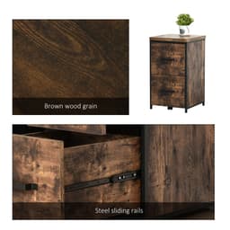 image-70cm Vertical Office Filing Cabinet w/ 2 Drawer, Hanging File Folder Vinsetto