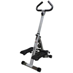 image-Foldable Stepper Adjustable Step Machine w/ Handlebar LCD Display, Grey HOMCOM