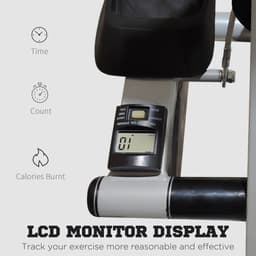 image-Foldable Stepper Adjustable Step Machine w/ Handlebar LCD Display, Grey HOMCOM