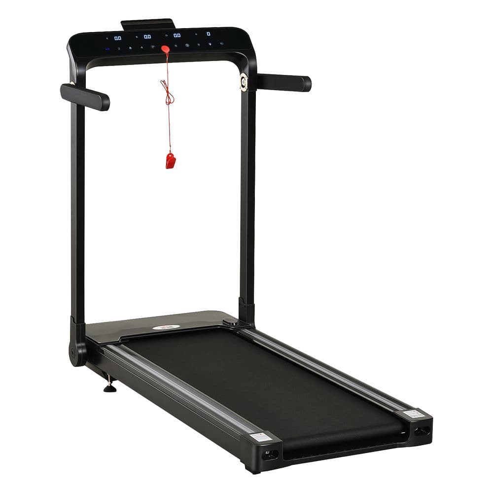 image-1.85HP Foldable Electric Treadmill Fitness Safety Lock LED screen-Black HOMCOM