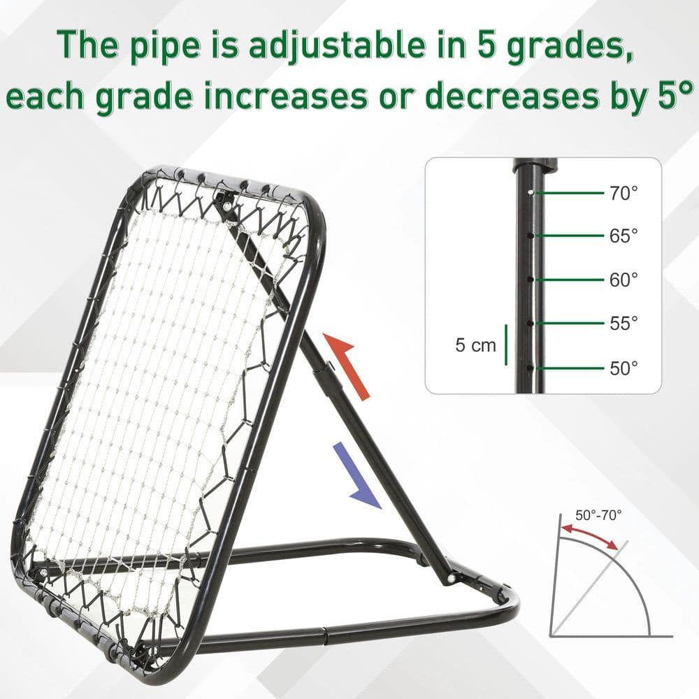 image-Angle Adjustable Rebounder Net Goal Training Set Football, Baseball HOMCOM