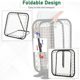 image-Angle Adjustable Rebounder Net Goal Training Set Football, Baseball HOMCOM
