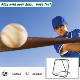 image-Angle Adjustable Rebounder Net Goal Training Set Football, Baseball HOMCOM