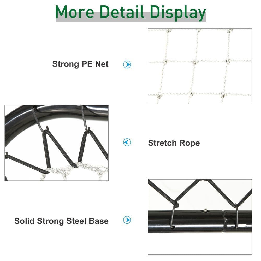 image-Angle Adjustable Rebounder Net Goal Training Set Football, Baseball HOMCOM