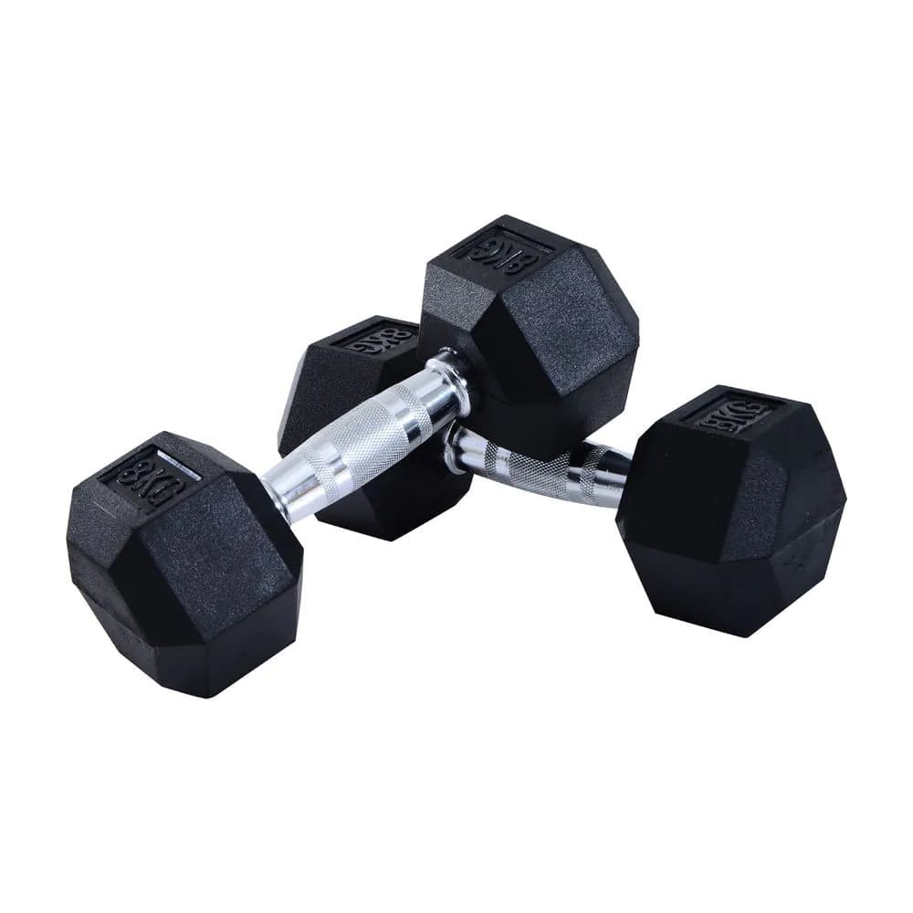image-Hexagonal Dumbbells Kit Weight Lifting Exercise for Home Fitness 2x10kg HOMCOM