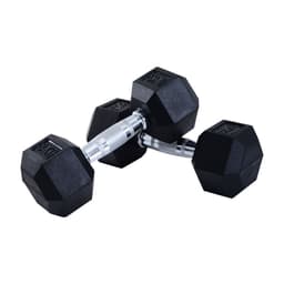 image-Hexagonal Dumbbells Kit Weight Lifting Exercise for Home Fitness 2x10kg HOMCOM