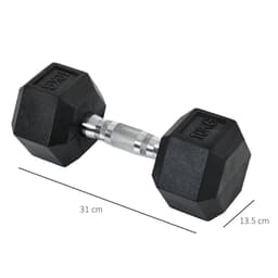 image-Hexagonal Dumbbells Kit Weight Lifting Exercise for Home Fitness 2x10kg HOMCOM