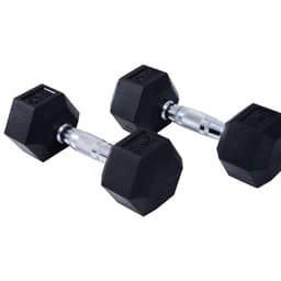 image-Hexagonal Dumbbells Kit Weight Lifting Exercise for Home Fitness 2x5kg HOMCOM