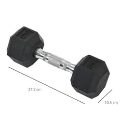 image-Hexagonal Dumbbells Kit Weight Lifting Exercise for Home Fitness 2x5kg HOMCOM