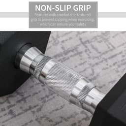 image-12.5KG Single Rubber Hex Dumbbell Portable Hand Weights for Home Gym HOMCOM