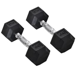 image-Hexagonal Dumbbells Kit Weight Lifting Exercise for Home Fitness 2x4kg HOMCOM
