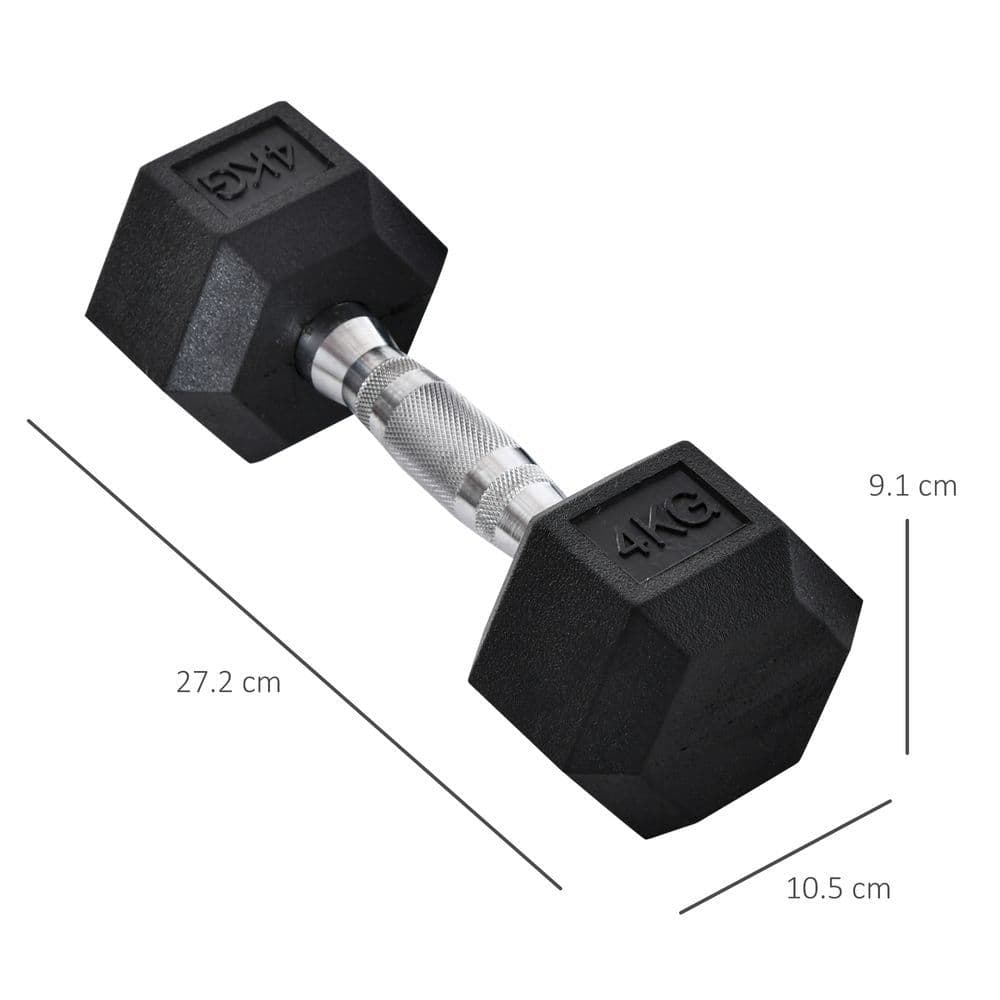 image-Hexagonal Dumbbells Kit Weight Lifting Exercise for Home Fitness 2x4kg HOMCOM