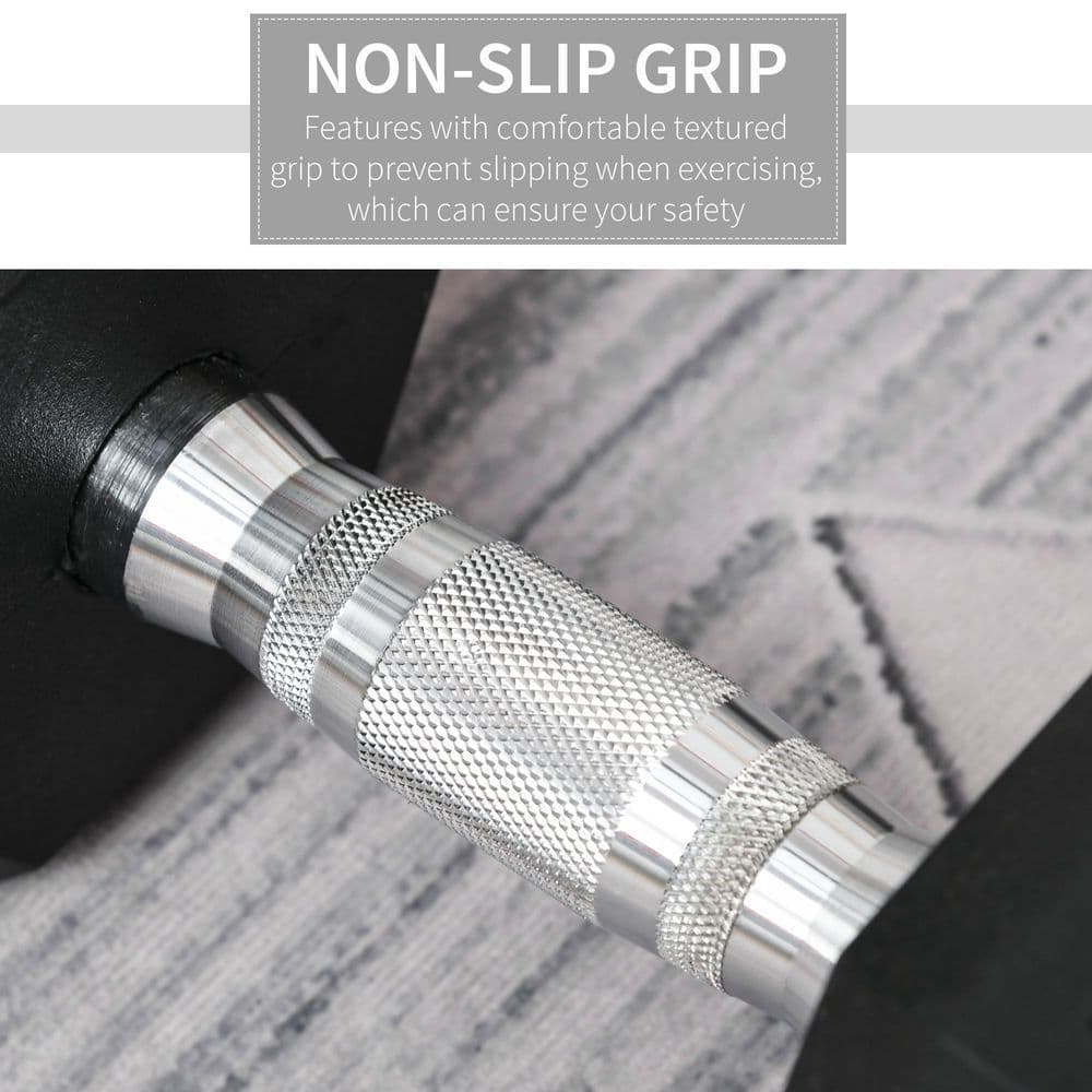 image-20KG Single Rubber Hex Dumbbell Portable Hand Weights Dumbbell Home Gym HOMCOM