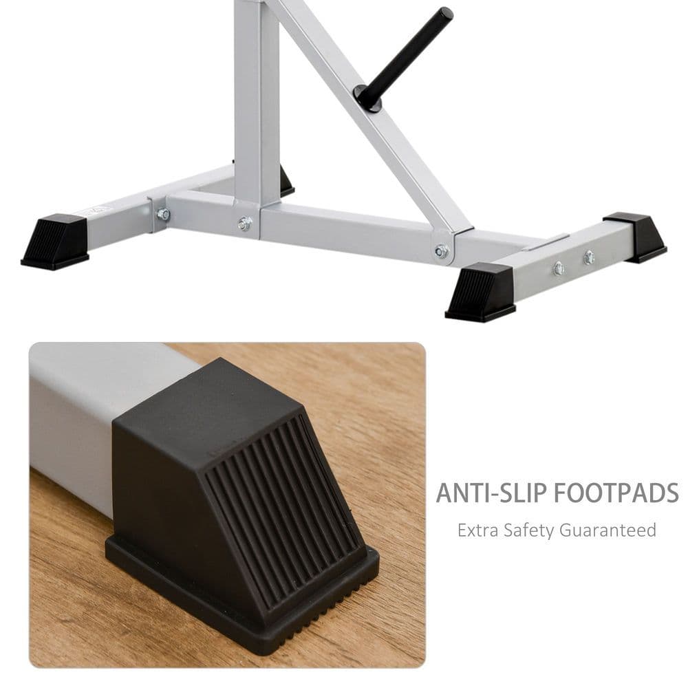 image-Adjust Pair of Barbell Squat Racks Stand Weight Lifting Bench Press Gym HOMCOM
