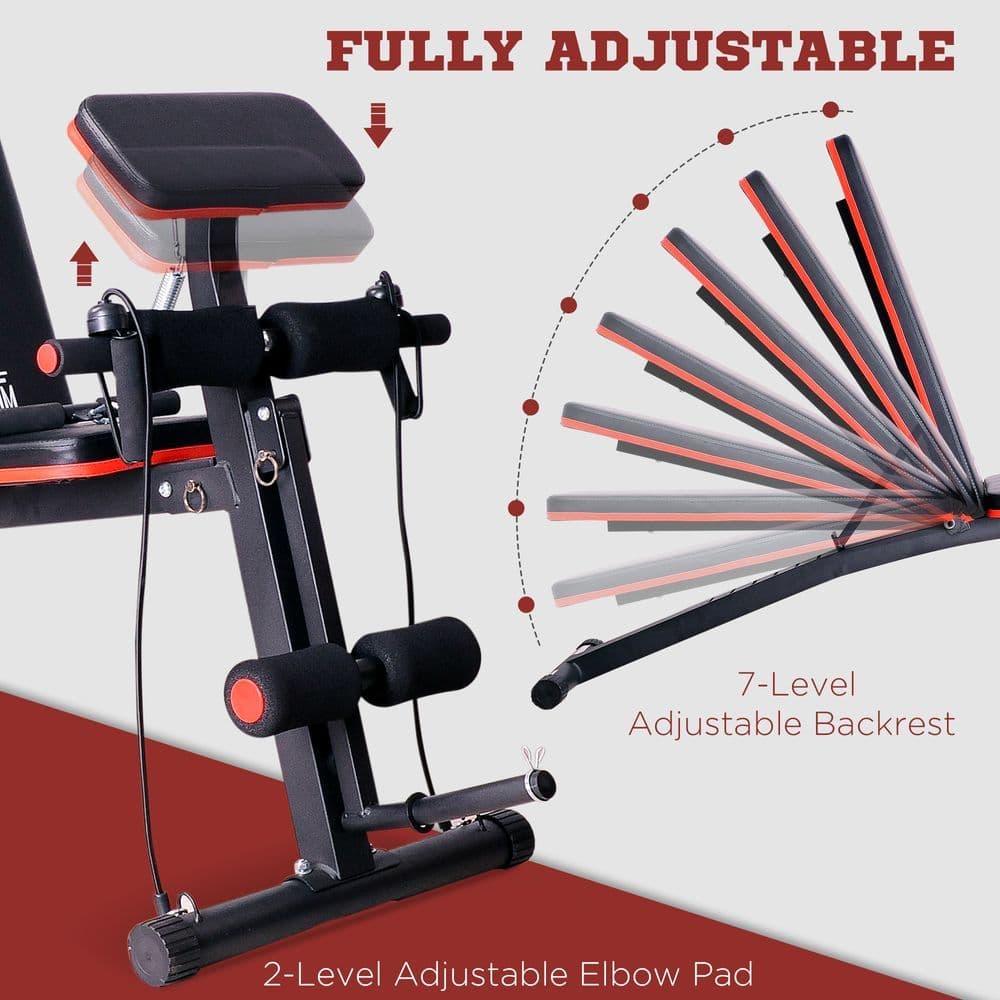 image-Foldable Dumbbell Bench Weight Training 7 Incline Adjustable Workout