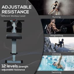 image-12 Level Fitness Rowing Machine Cardio Fitness Workout and Gym Training HOMCOM