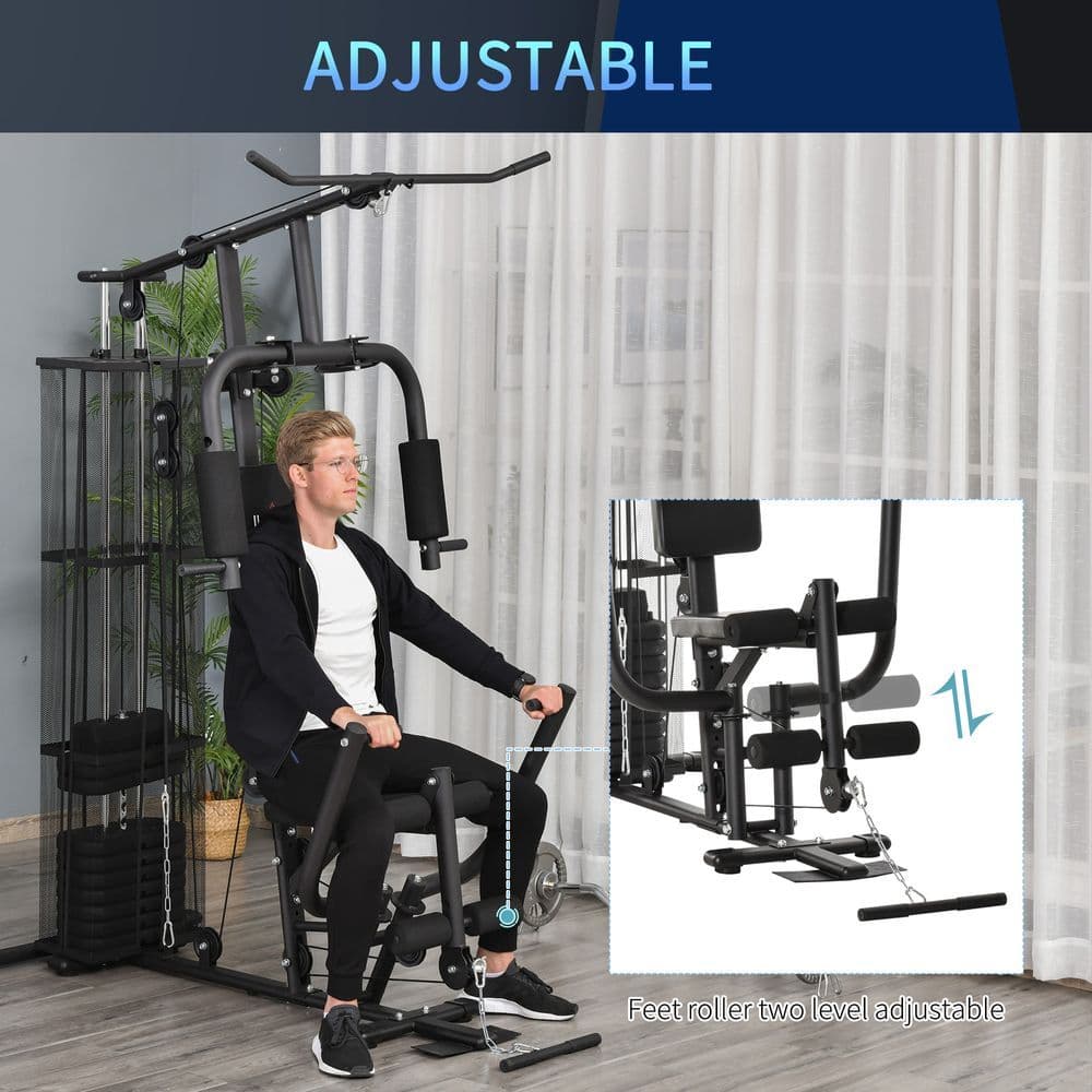 image-Multifunction Home Gym Weight Training Station Fitness Strength Machine HOMCOM