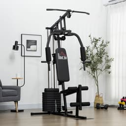 image-Multifunction Home Gym Machine with 45kg Weights for Full Body Workout HOMCOM