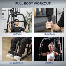 image-Multifunction Home Gym Machine with 45kg Weights for Full Body Workout HOMCOM