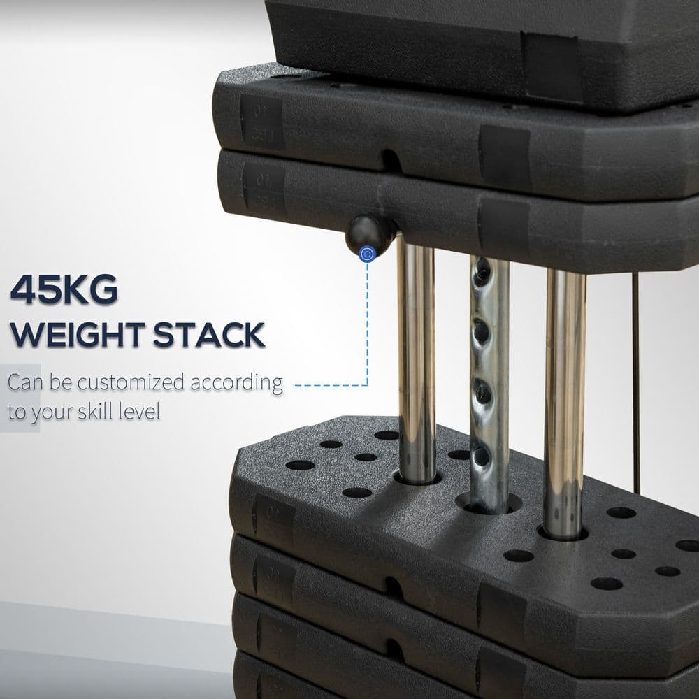 image-Multifunction Home Gym Machine with 45kg Weights for Full Body Workout HOMCOM