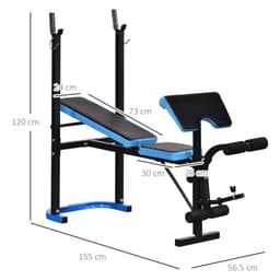 image-Adjustable Weight Bench with Leg Developer Barbell Rack for Home Gym HOMCOM