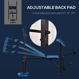 image-Adjustable Weight Bench with Leg Developer Barbell Rack for Home Gym HOMCOM