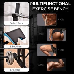 image-Adjustable Weight Bench with Leg Developer Barbell Rack for Home Gym HOMCOM