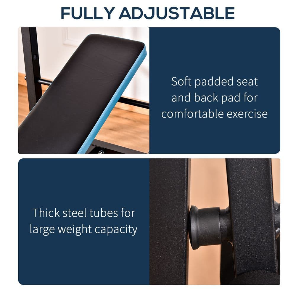 image-Adjustable Weight Bench with Leg Developer Barbell Rack for Home Gym HOMCOM