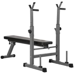 image-Adjustable Weight Bench Foldable with Barbell Rack and Dip Station HOMCOM