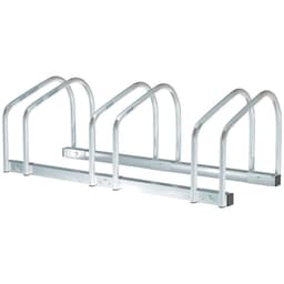 image-Bike Parking Rack Bicycle Locking Storage Stand for 3 Cycling Silver HOMCOM