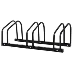 image-Bike Parking Rack Bicycle Locking Storage Stand for 3 Cycling Black HOMCOM