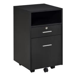 image-Mobile File Cabinet Lockable Documents Storage w/ 5 Wheels Black Vinsetto