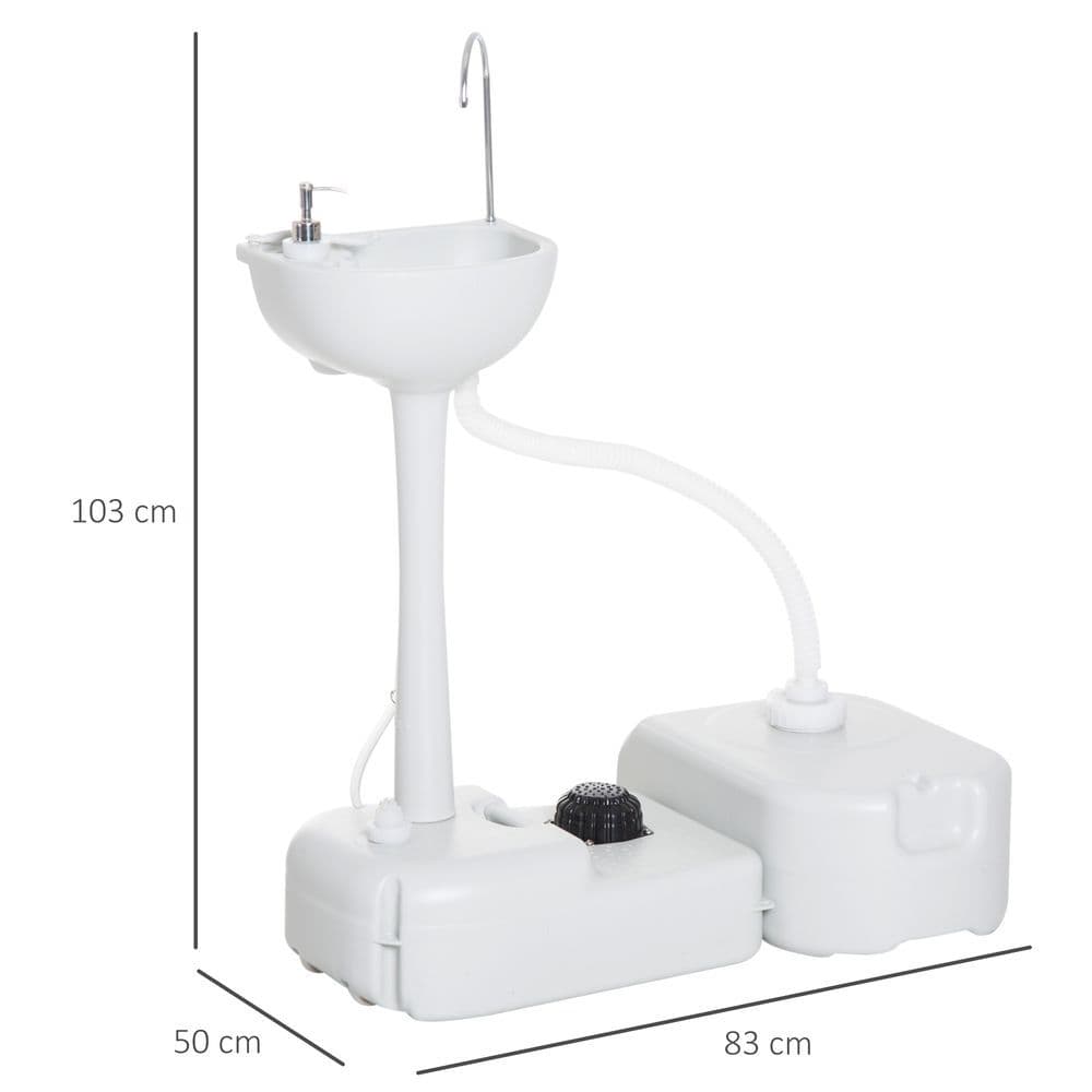 image-24L Portable Portable Hand wash Sink Hand Washing Basin Water Tank Outsunny