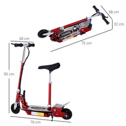 image-Teen Foldable Electric Scooter Battery 12V 120W w/ Brake Kickstand HOMCOM
