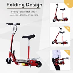 image-Teen Foldable Electric Scooter Battery 12V 120W w/ Brake Kickstand HOMCOM