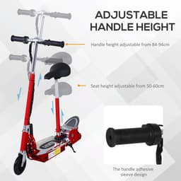 image-Teen Foldable Electric Scooter Battery 12V 120W w/ Brake Kickstand HOMCOM