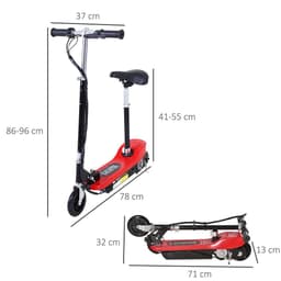 image-Kids Foldable Electric Powered Scooters 120W Toy w/ Brake Kickstand Red HOMCOM