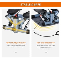 image-Mini Stepper Step Machine w/ Cushion Mat for Leg Arm Full Body Training HOMCOM