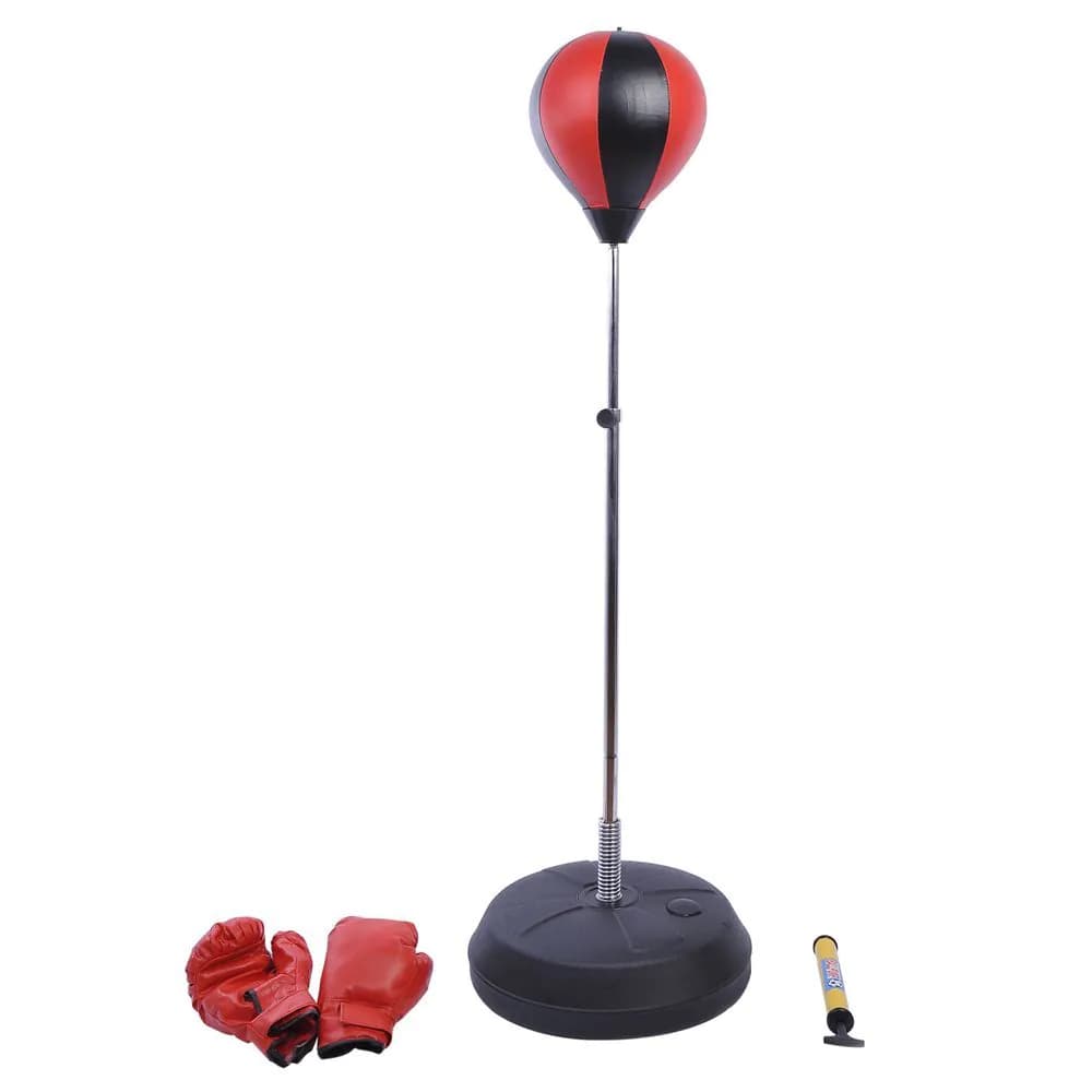 image-Adjust Kids Training Boxing Punching Ball Bag Boxing Punching w/ Gloves HOMCOM