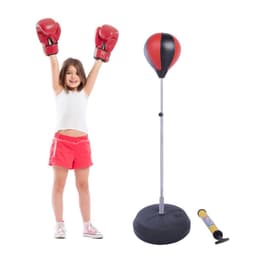 image-Adjust Kids Training Boxing Punching Ball Bag Boxing Punching w/ Gloves HOMCOM