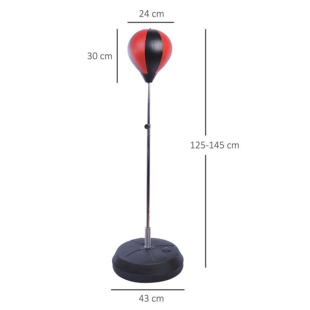 image-Adjust Kids Training Boxing Punching Ball Bag Boxing Punching w/ Gloves HOMCOM