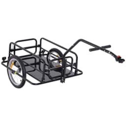 image-Folding Bicycle Cargo Storage Cart and Luggage Trailer with Hitch HOMCOM