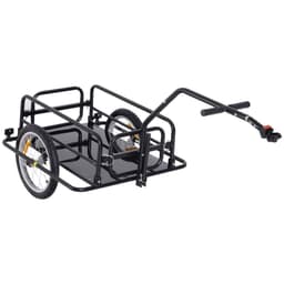 image-Folding Bicycle Cargo Storage Cart and Luggage Trailer with Hitch HOMCOM