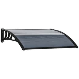 image-Door Canopy Awning Outdoor Window Rain Shelter Cover 100 x 75cm Outsunny