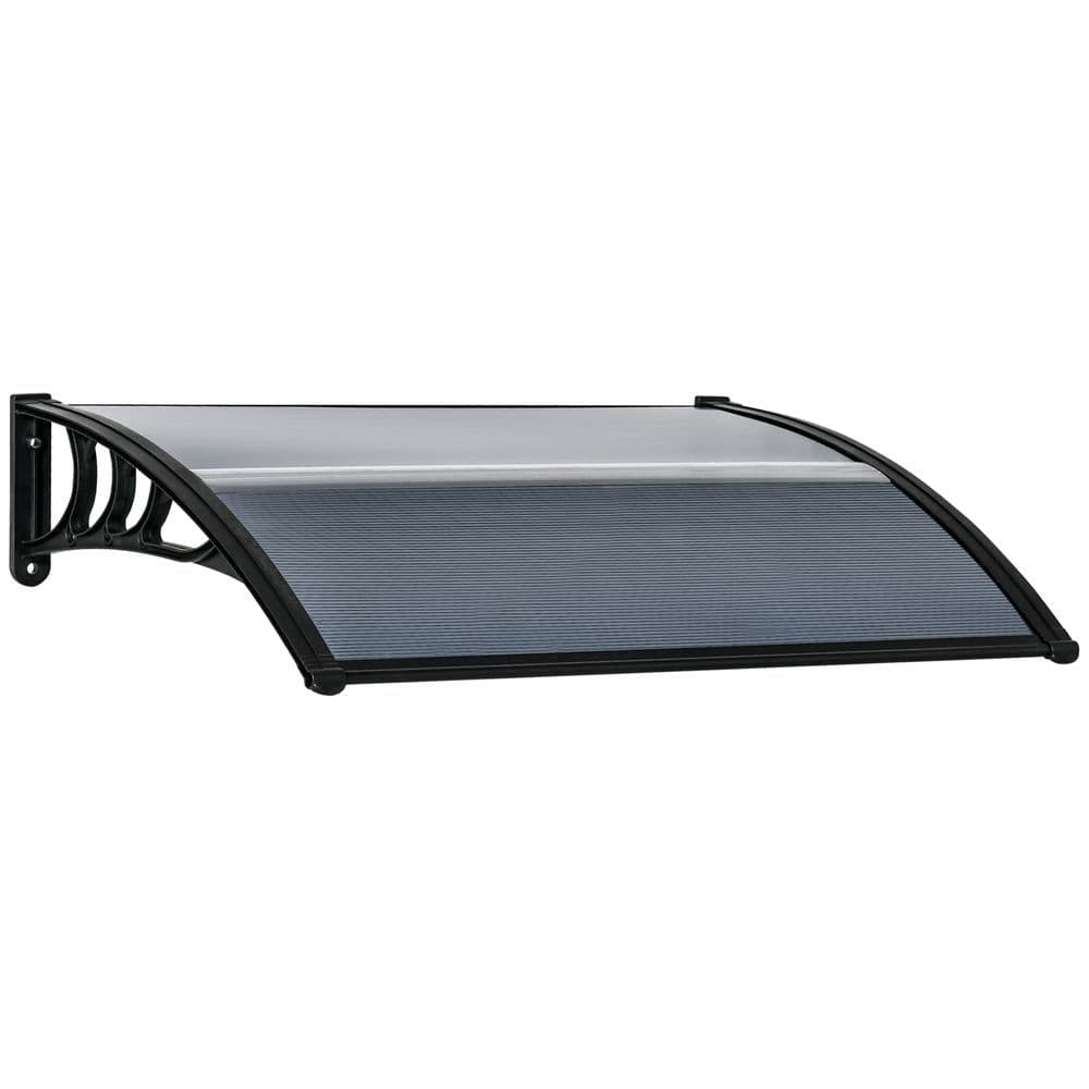image-Door Canopy Awning Outdoor Window Rain Shelter Cover 100 x 75cm Outsunny