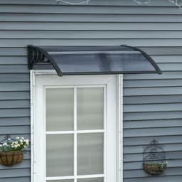 image-Door Canopy Awning Outdoor Window Rain Shelter Cover 100 x 75cm Outsunny