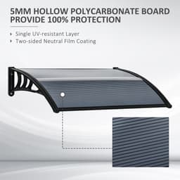 image-Door Canopy Awning Outdoor Window Rain Shelter Cover 100 x 75cm Outsunny
