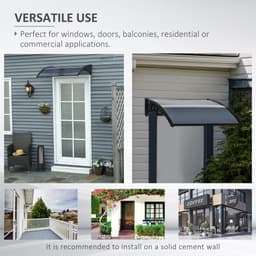 image-Door Canopy Awning Outdoor Window Rain Shelter Cover 100 x 75cm Outsunny