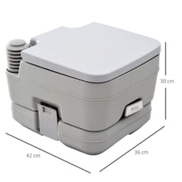 image-10L Portable Travel Toilet Outdoor Camping with 2 Detachable Tanks Grey HOMCOM